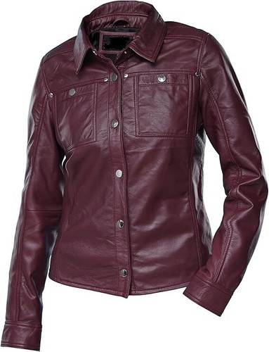 Women's Button Front Lambskin Leather Jacket – Casual Shirt-Style Leather Jacket - Picture 2 of 18