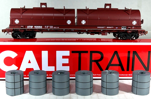 SCALETRAINS SCALA HO THALL 48' AUTO IN ACCIAIO COILSTEEL CON CARICO AT&SF SXT38395 - Foto 1 di 4