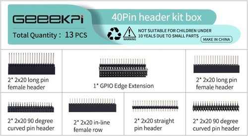 GeeekPi 2x20 40 Pin Stacking Female Header Kit for Raspberry Pi W 2/Jetson - 第 5/7 張圖片