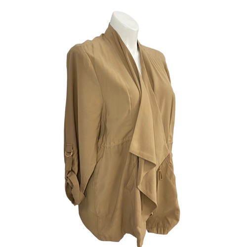 Blazer Torrid Mujer 3X Marrón Cascada Anorak Safari Trabajo Oficina Informal Elegante - Imagen 11 de 13
