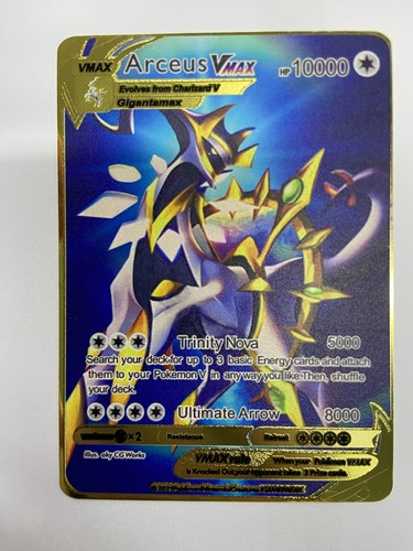 Arceus VMAX HP10000 Gold Metal Pokémon Card Collectible Gift Display - Picture 2 of 5