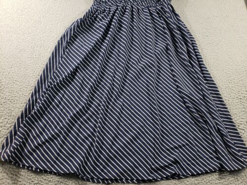 Maxi Vestido Para Mujer Michael Kors Mediano Azul Blanco Rayas Cadena Dorada Nuevo Con Etiquetas Elástico - Imagen 2 de 11