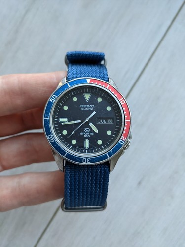 Vintage Herrenuhr Seiko Quartz Sports 100 Divers JAPAN 7546-603L T - Bild 5 von 24