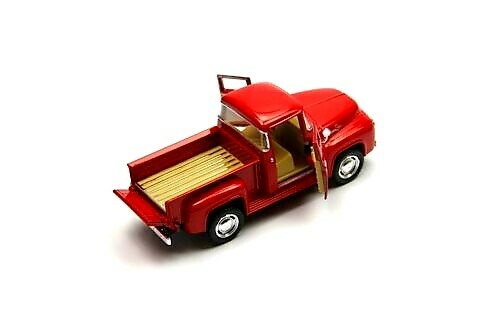 5385)1956 Ford F-100 PickUp Truck, Farbe Rot. Diecast Modell Spielzeugauto, 5", 1/38  - Bild 5 von 10