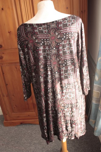 ladies Wallis long tunic top black and brown. size 20 - Picture 3 of 5
