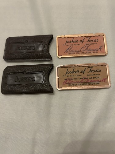 Pair Of Vintage (1930s-40s) Iconic San Antonio Joske’s Charge Plates With Cases - Picture 1 of 9