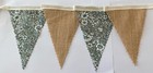 HESSIAN & VINTAGE MEADOW FLORAL MINI FABRIC BUNTING 3MT PLUS WEDDING DECORATION