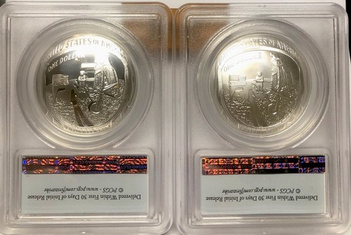 2019 APOLLO 11 50TH ANNIVERSARY SET PCGS PR70 & MS70💥FLAWLESS QUALITY💥FIRST ST - Picture 2 of 2