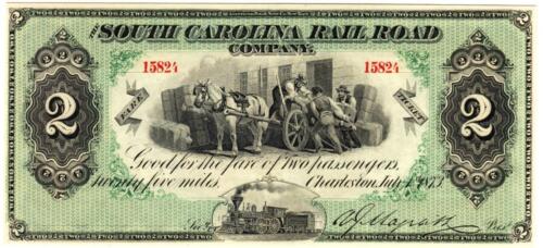 1873 2 $ State of South Carolina Rail Road PMG Juwel Stempelglanz 66 EPQ - WOW ATEMBERAUBEND SELTEN! - Bild 3 von 13
