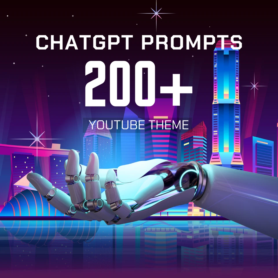 200+ ChatGPT Prompts Youtube in Englisch mit PLR Rechte