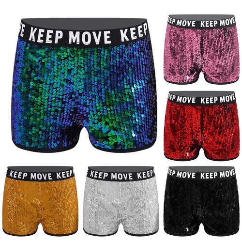 Kids Girls Pants Ballet Shorts Training Bottoms Sparkling Workout Letters Jazz - Picture 3 of 53