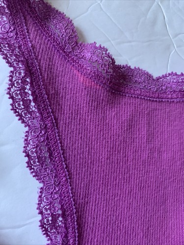 SO Woman’s Purple Long Length Tank Top With Sexy Lace Size M Sleeveless - Picture 7 of 9