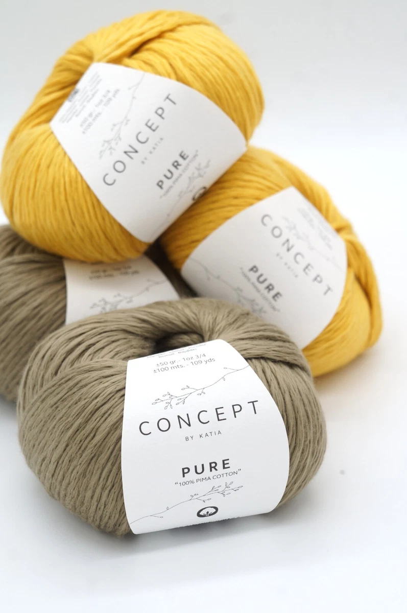 Pima cotton knitting yarn Concept by Katia Pure soft cotton aran weight 50 g