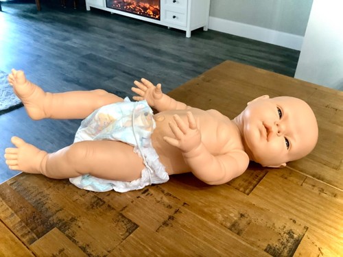 Vintage 1985 Berjusa anatomisch korrekt 16" Newborn Reborn Baby Junge Puppe Neu im Karton - Bild 9 von 24