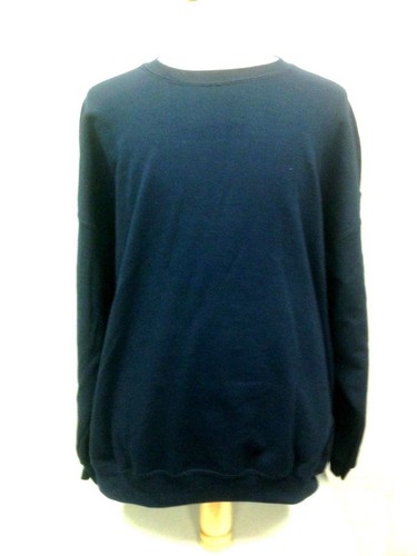 Pullover Jog Sweater Navy Blue Sweat Shirt Workout Gym Gear Cotton Sz 3XL - Picture 2 of 3