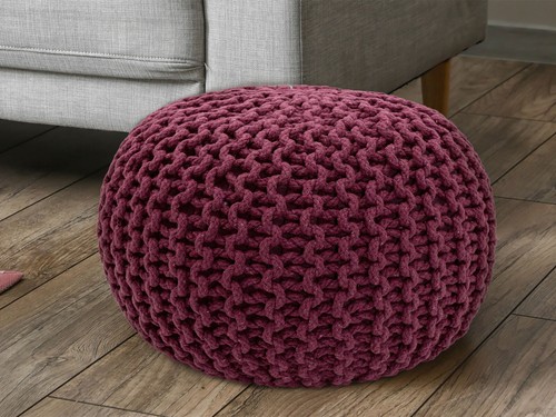 Knitted Ottoman Pouf Floor Cushion Ø 55cm - Picture 19 of 156