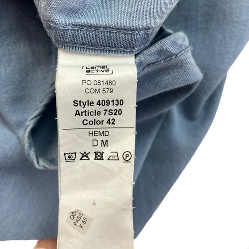 Camel Active Blue Indigo Dyed Denim Regular Fit Shirt Size M - Picture 6 of 12