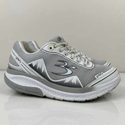 Gravity Defyer Women s Mighty Walk White Silver Athletic Walking Shoes Size 10.0