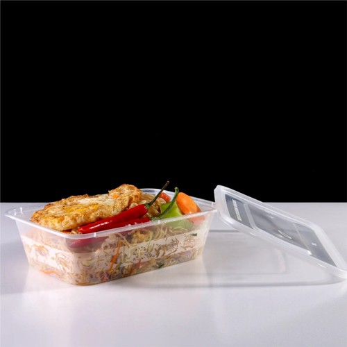 Food Containers with lids Takeaway Plastic Storage Microwave Freezer Safe 500ml - Picture 6 of 7