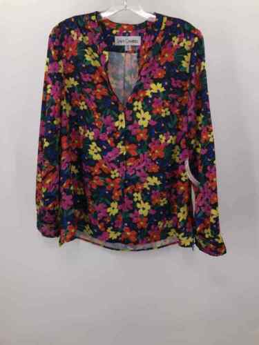Pre-Owned Sara Campbell Black Size Medium Floral Long Sleeve Blouse