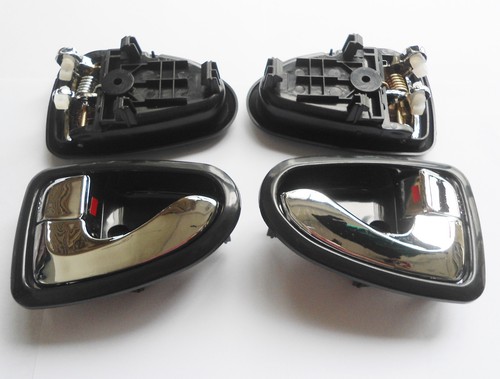 Fit 00-06 Hyundai ACCENT Inside Front Rear Left Right Chrome Door Handle 1Set - Picture 7 of 14