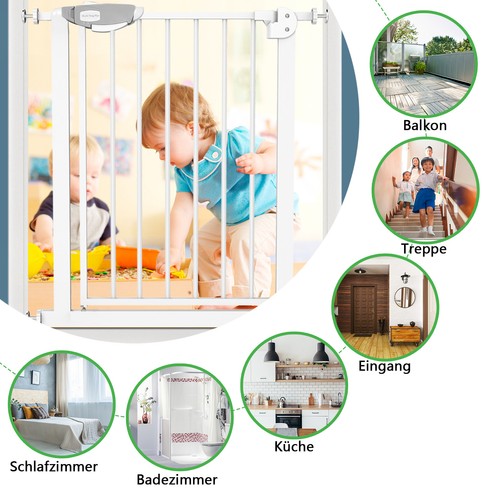Treppenschutzgitter für Kinder Türschutzgitter Absperrgitter ohne Bohren 75-85cm - Bild 4 von 11