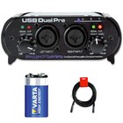 ART USB Dual Pre 2 Channel Preamp w/ 9V Alkaline Battery & XLR Cable