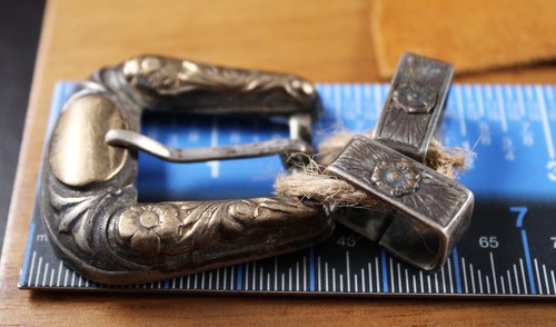 Vintage NELSON Ranger Belt Buckle Set of 3 Sterling Silver & 10K Yellow Gold - Picture 5 of 6