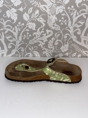 Papillio Bieberkenstock green floral tea strap Women’s Sz 9 9.5 - Picture 5 of 8