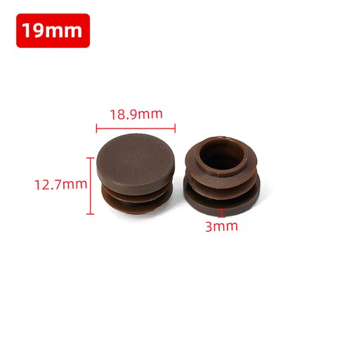 Brown Plastic Blanking End Cap Chair Legs Tube Pipe Inserts Plug Bung Dust Cover - Picture 8 of 27