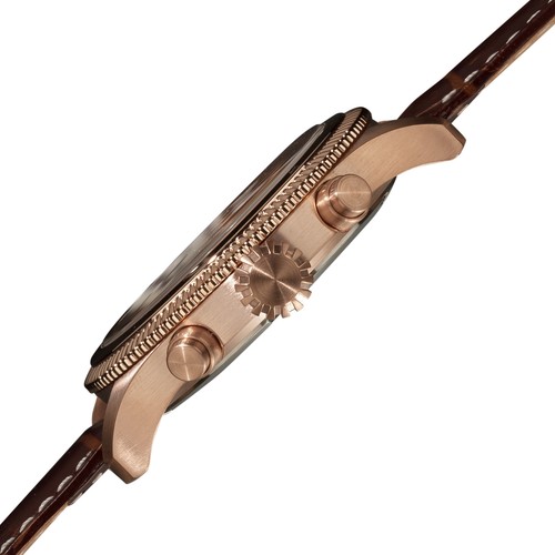 New Men's Akribos XXIV AK575BR Swiss Chronograph Day/Date Brown Leather Watch - Picture 4 of 9