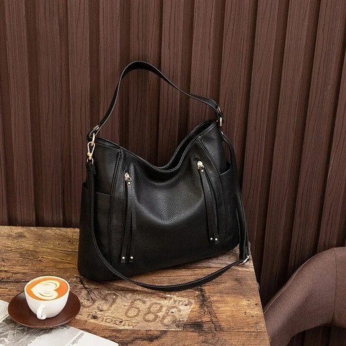 Women Female Handbags Shoulder Bags Vintage Hoho Large Bucket Leather Bags Tote - Picture 2 of 9