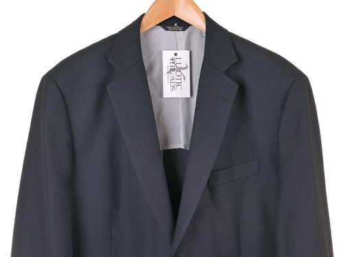 Abrigo deportivo Brooks Brothers 1818 Madison azul marino tejido lana chaqueta 45 R - Imagen 2 de 8