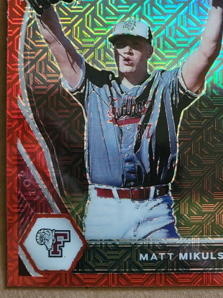 Matt Mikulski 2021 Panini Prizm Draft Picks Red Mojo Baseball Card PDP50 - Image 4 of 4