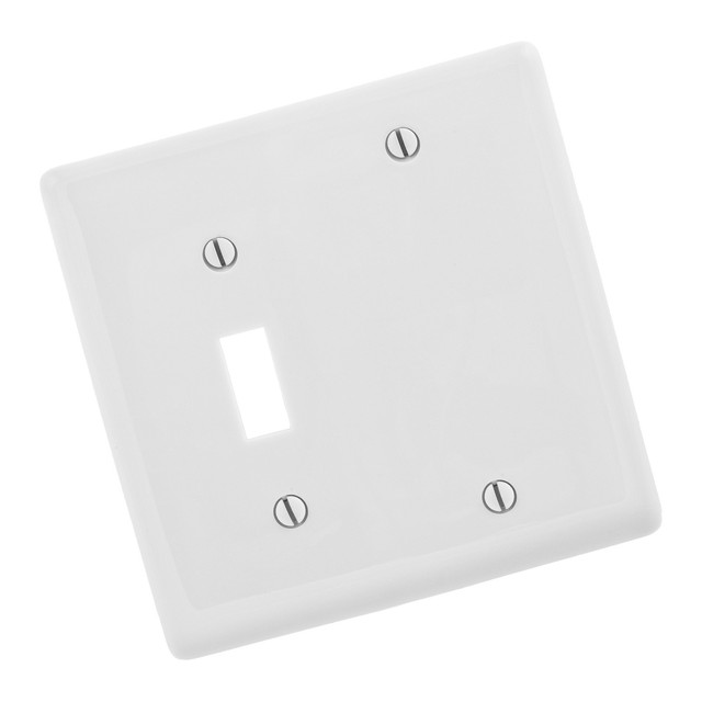 Standard Size Device Mount Stainless Steel Leviton 84023-40 5-Gang Toggle Device Switch Wallplate