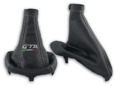SCHALTMANSCHETTE HANDBREMSSACK FUR ALFA ROMEO 147 2000-2004 STICKEREI GTA GRAU