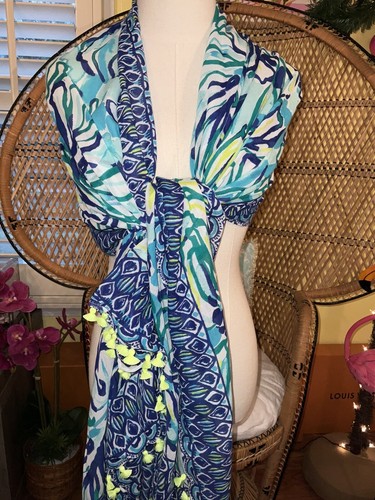 Lilly Pulitzer NWT Sienna Wrap 🦄 Pool Blue Stay Cool - Picture 5 of 24