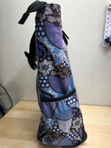 Dadamo/Traveland Rolling Canvas Travel Tote Bag 20x14x8" Blue/Purple Floral - 第 5/10 張圖片