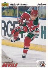 1991-92 Upper Deck #485 Myles O’Connor New Jersey + (Yes 4 Free Mystery Cards)