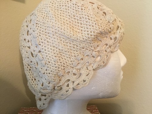 Vintage viktorianische handgehäkelte Cloche/Mütze - Bild 3 von 6