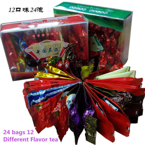 Super Popular 24 Bags Chinese Famous Tea,including Black/Green/Jasmine Tea etc. - Afbeelding 1 van 12