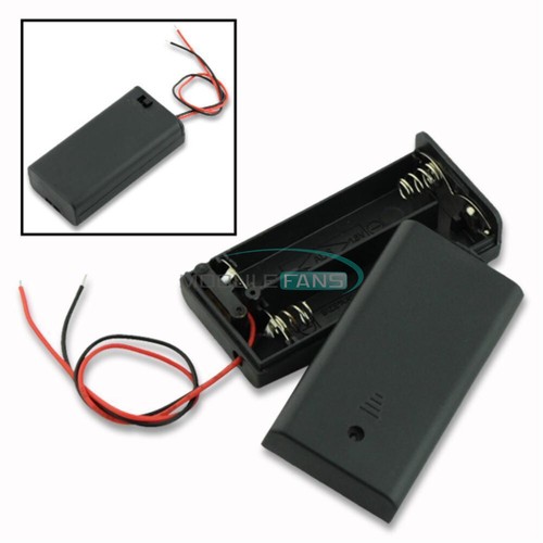 2 AA 2A Battery Holder Box Case with ON/OFF Switch and Cover for 2AA battery - Picture 3 of 4