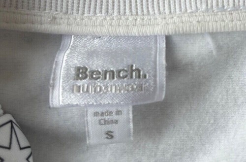 Bench Urbanwear Zip up Jacket Warm up SZ Small S White blue stars sweatshirt - Picture 5 of 11
