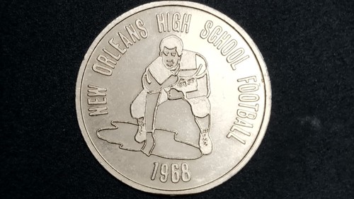 Gold 1968 RARE NEW ORLEANS Martin Behrman Bees SCHEDULE DOUBLOON Vintage - Bild 1 von 2