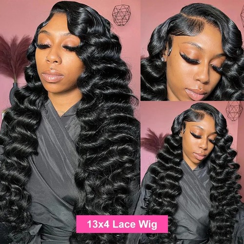 Curly 13x6 HD Lace Frontal  Wigs Brazilian Deep Wave Human Hair Wig For Women - Picture 14 of 17