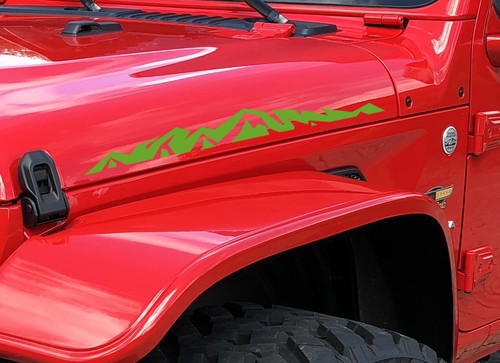 2 Mountains 2 Fits anyJeep WRANGLER or Rubicon Hood Decals Stickers TJ JK CJ YJ  - Bild 30 von 31