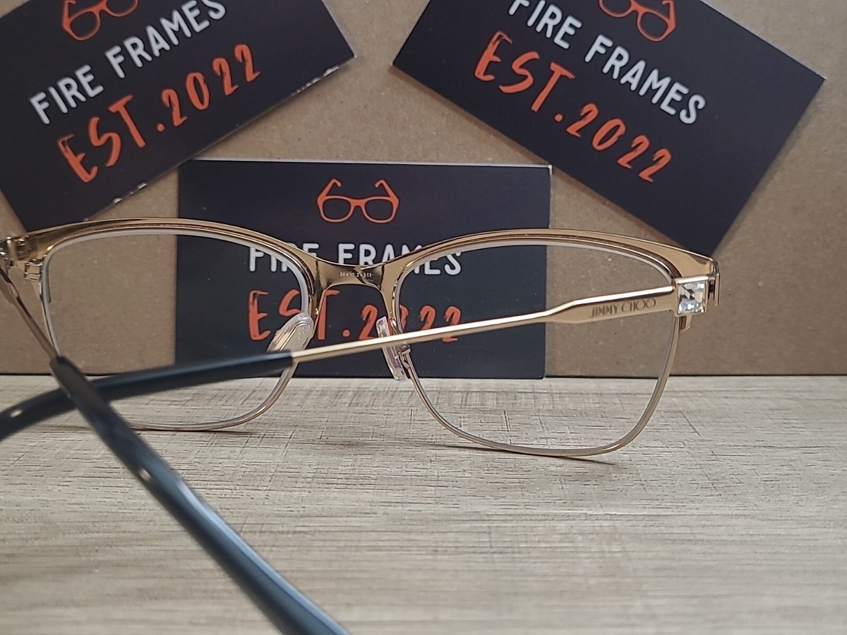 JIMMY CHOO 長方形フレムメカネ JC124 FG4 Jimmy Choo JC4004HB L (59 - 16) with Grey lenses and Gold