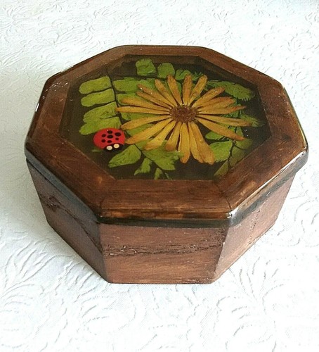 Achteckige Holz Schmuck/Schmuckkästchen mit Acrylharz Deckel - Großhandel Menge 7 - Bild 5 von 6