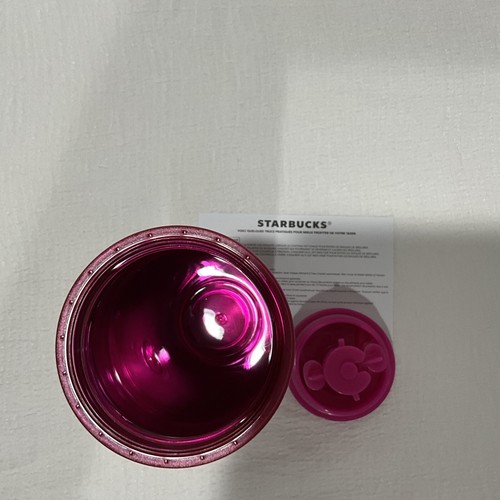 Starbucks - Holiday Tumbler - Hot Pink Ribbon - Hot/Cold - Sip Lid - 16 oz - Picture 8 of 12