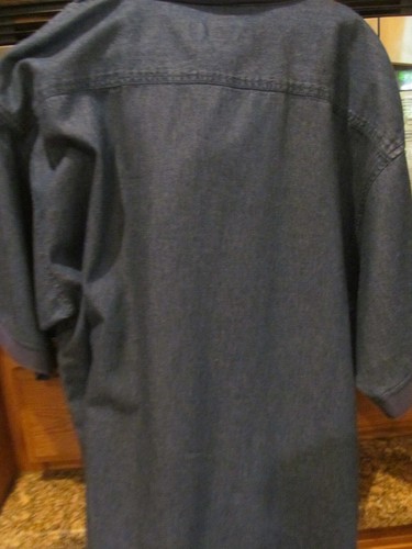 *Big Dogs Vintage Henley Blue Cotton Denim Pullover Shirt Top Dog LOGO Mens XL - Picture 3 of 3